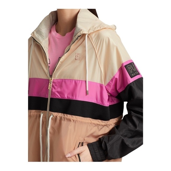 NEW P.E. NATION x Shopbop Speed Cut Windbreaker Athletic Jacket Beige Small - Picture 5 of 9